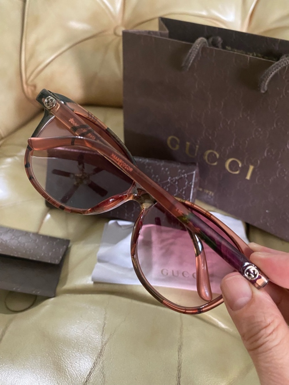 Gucci Sunglasses Floral Full Inclusion Women's Cat Eye 3635 - Picture 5 of 16